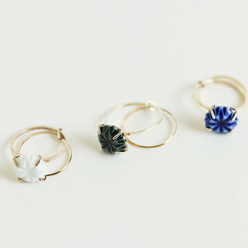 HIZEN jewelry 嬉野吉田焼 ブリリアントカット 2連リング