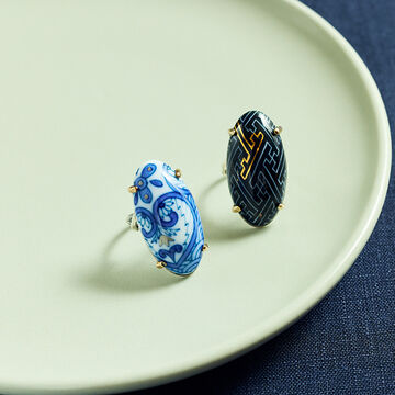 HIZEN jewelry 鍋島焼 オーバル モチーフ リング