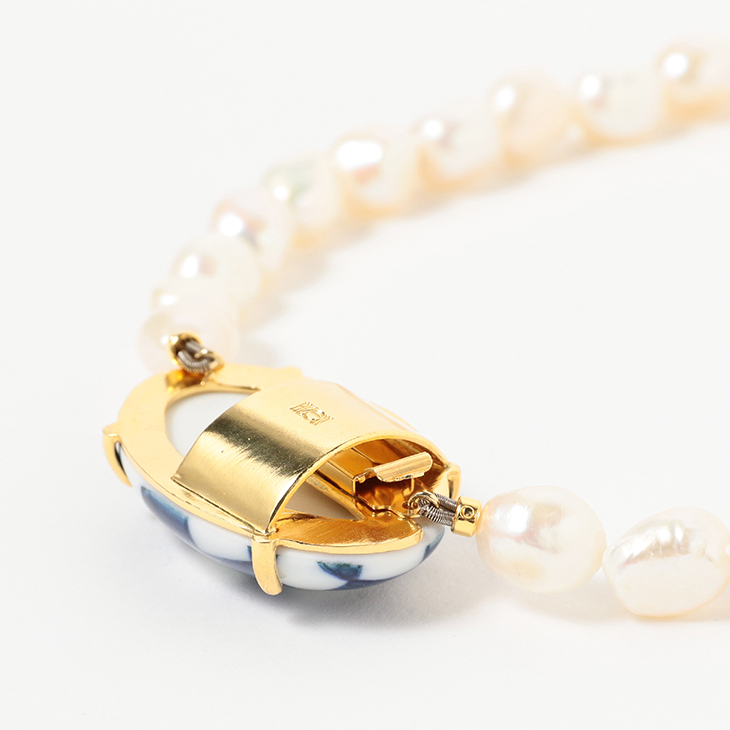 HIZEN jewelry 有田焼モチーフ&times;パール ロング ネックレス