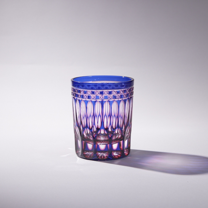 帝国ホテル 大阪開業30周年記念デザイン 天満切子ロックグラス「インペリアル 市松」