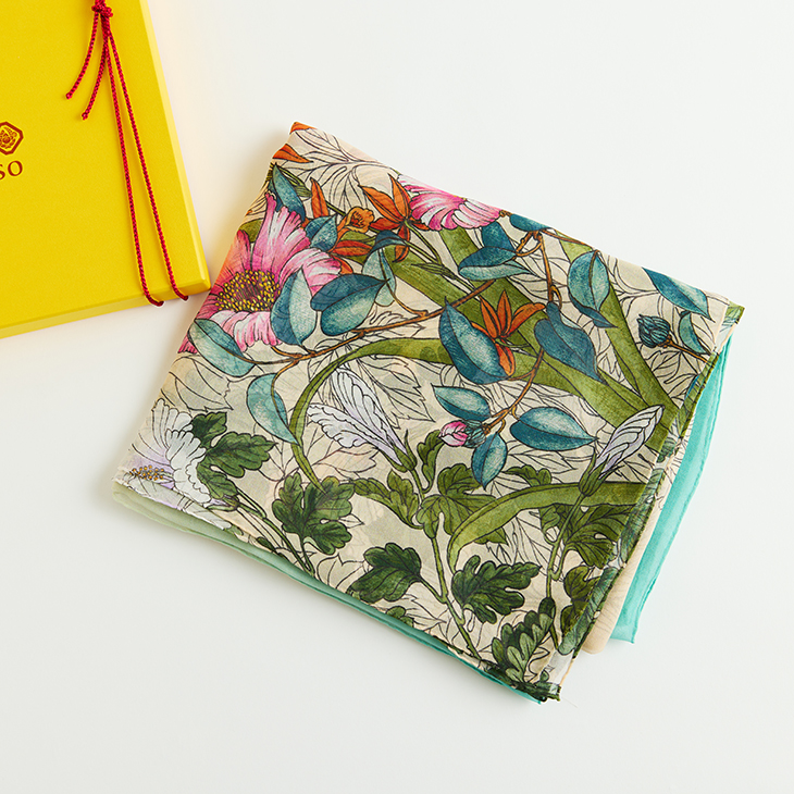 景年花鳥 オフホワイト