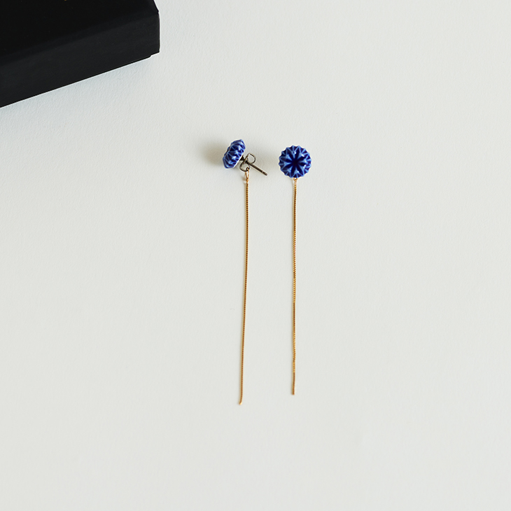 HIZEN jewelry 嬉野吉田焼 ブリリアントカット チェーン ピアス