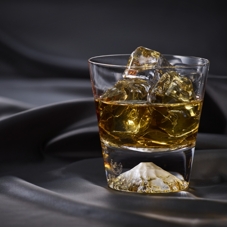 帝国ホテルロゴ入り 富士山グラス ブラスト仕上げ