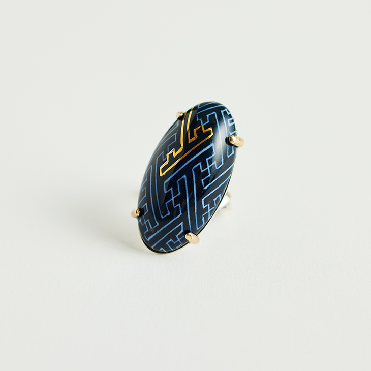 HIZEN jewelry 鍋島焼 オーバル モチーフ リング