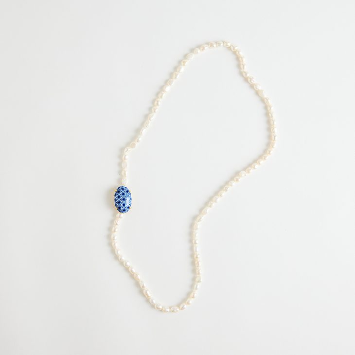 HIZEN jewelry 有田焼モチーフ×パール ロング ネックレス
