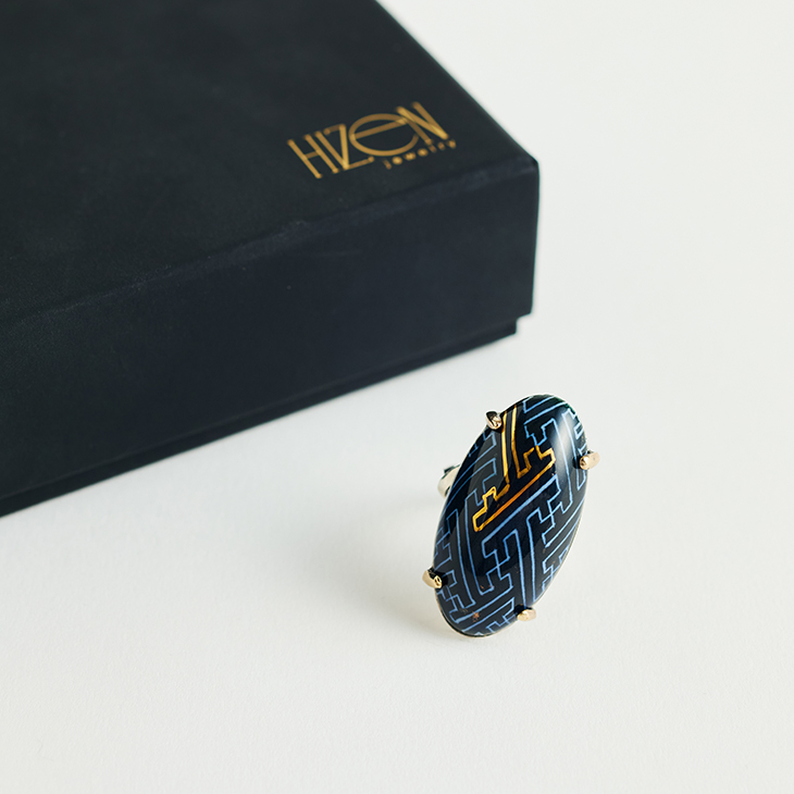HIZEN jewelry 鍋島焼 オーバル モチーフ リング