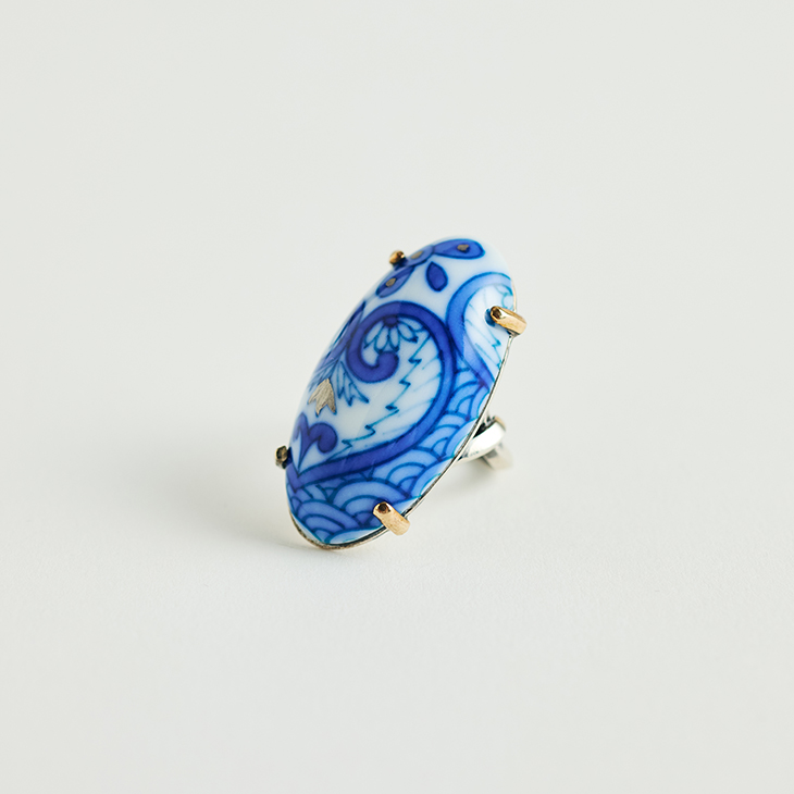 HIZEN jewelry 鍋島焼 オーバル モチーフ リング