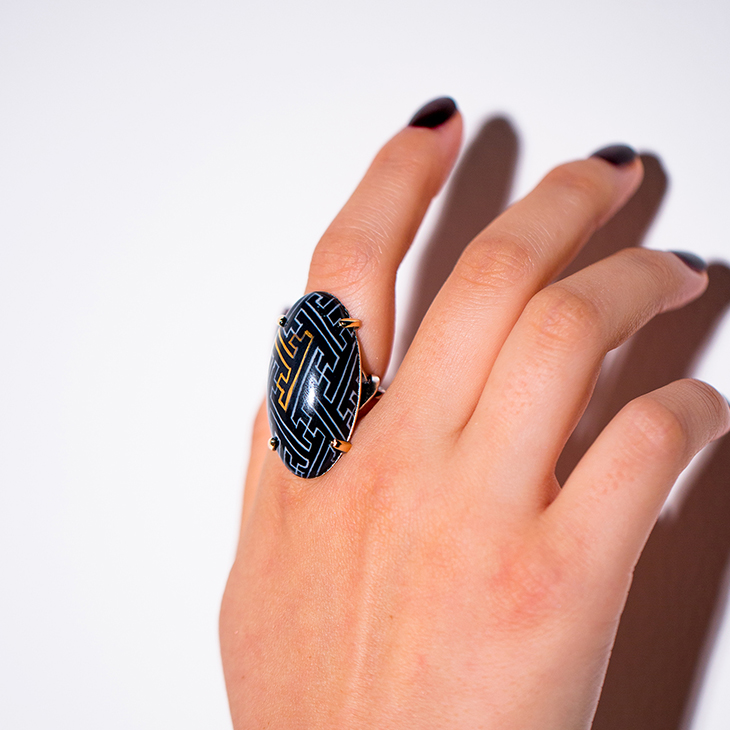 HIZEN jewelry 鍋島焼 オーバル モチーフ リング