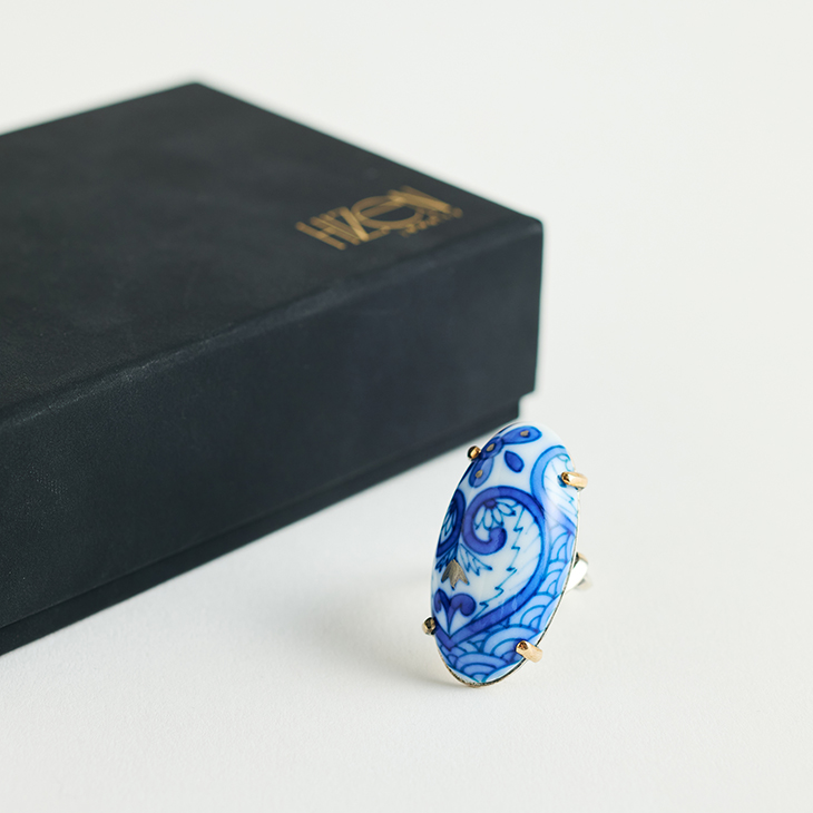 HIZEN jewelry 鍋島焼 オーバル モチーフ リング
