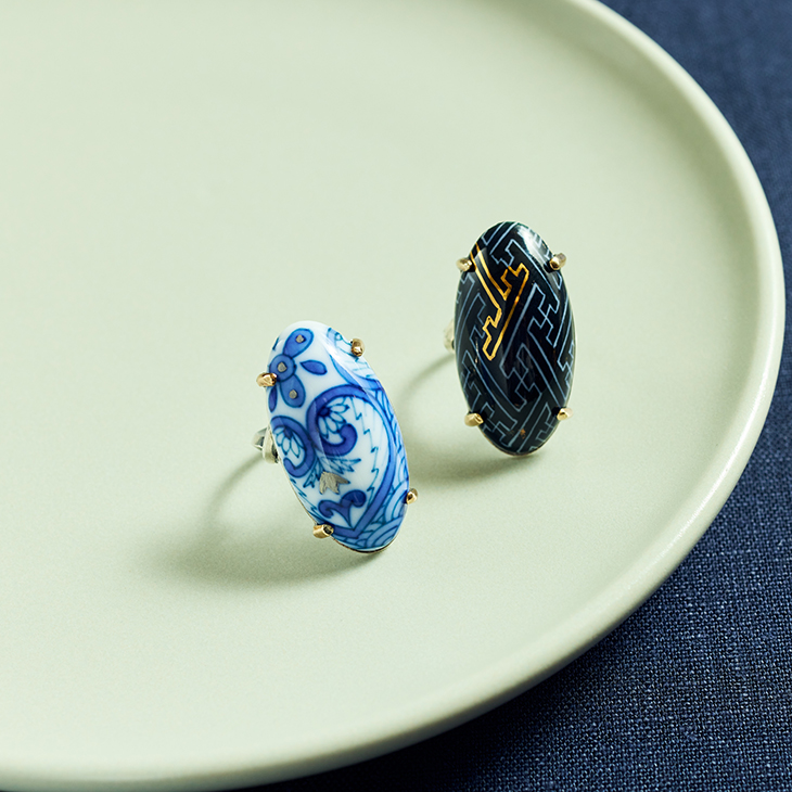 HIZEN jewelry 鍋島焼 オーバル モチーフ リング