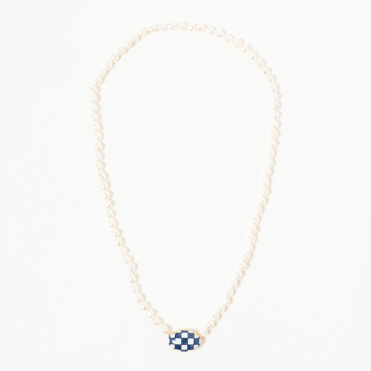 HIZEN jewelry 有田焼モチーフ×パール ロング ネックレス