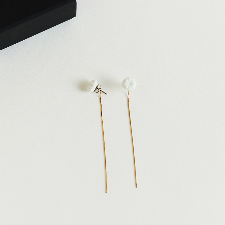 HIZEN jewelry 嬉野吉田焼 ブリリアントカット チェーン ピアス