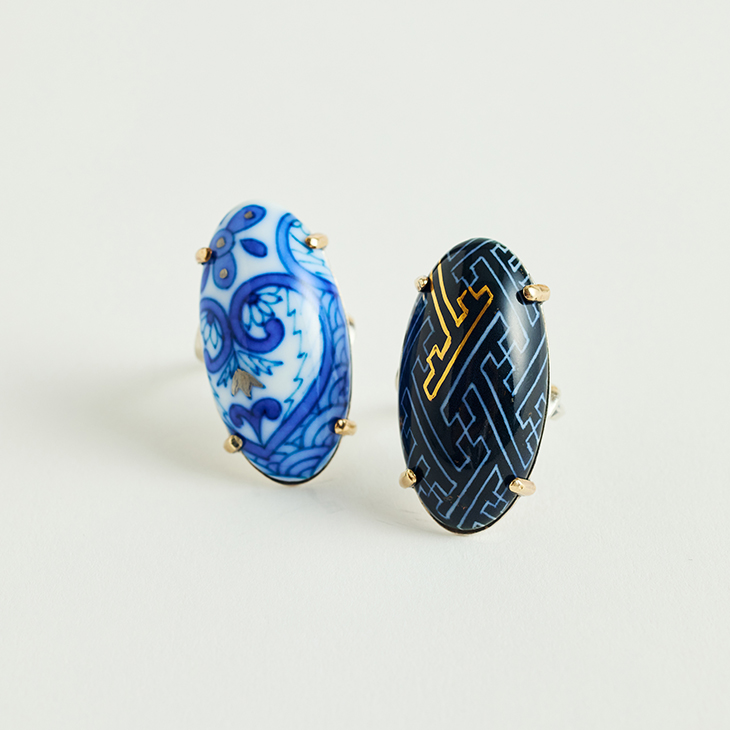HIZEN jewelry 鍋島焼 オーバル モチーフ リング